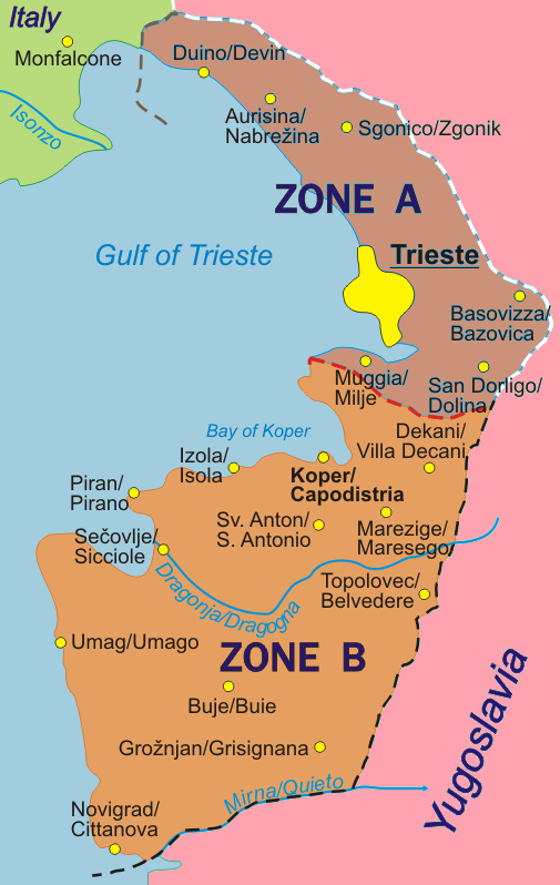 Free Territory of Trieste Map