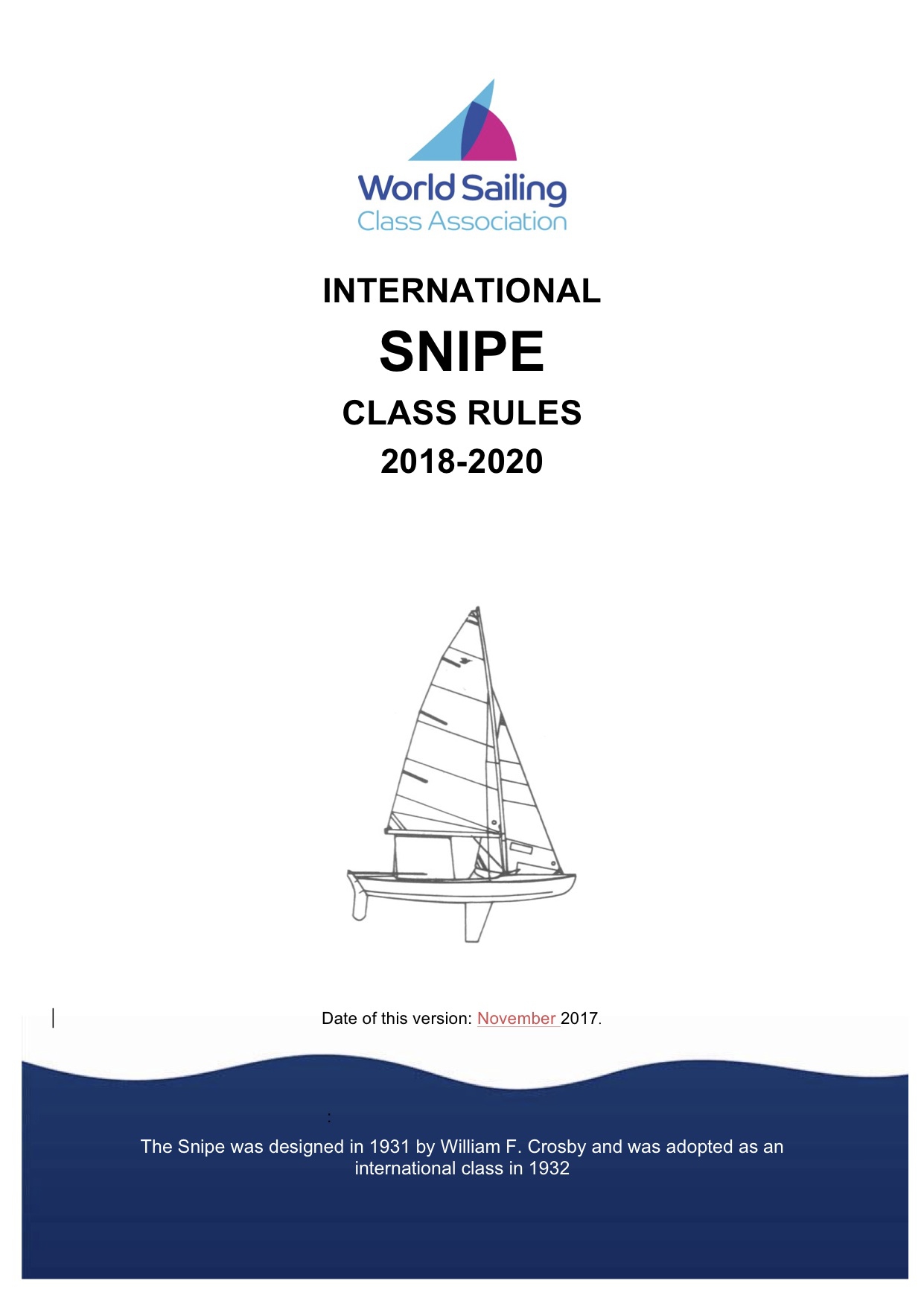 Snipe Class Rules 2018-2020 Image