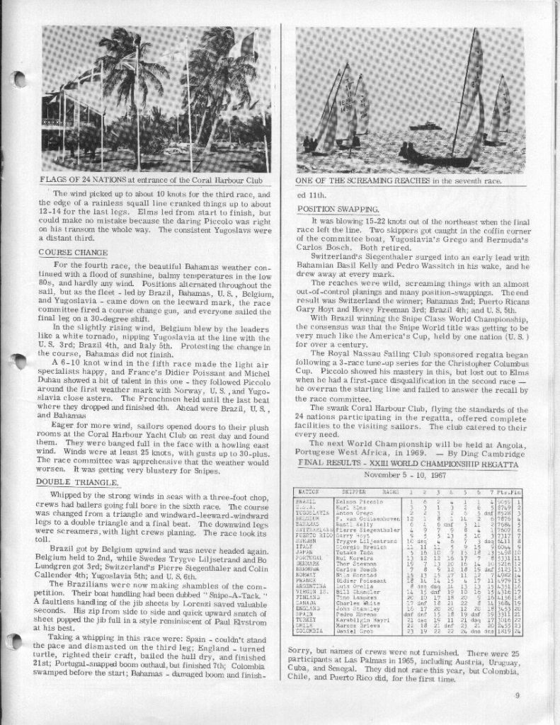 1967 World Championship Snipe Class International SnipeToday