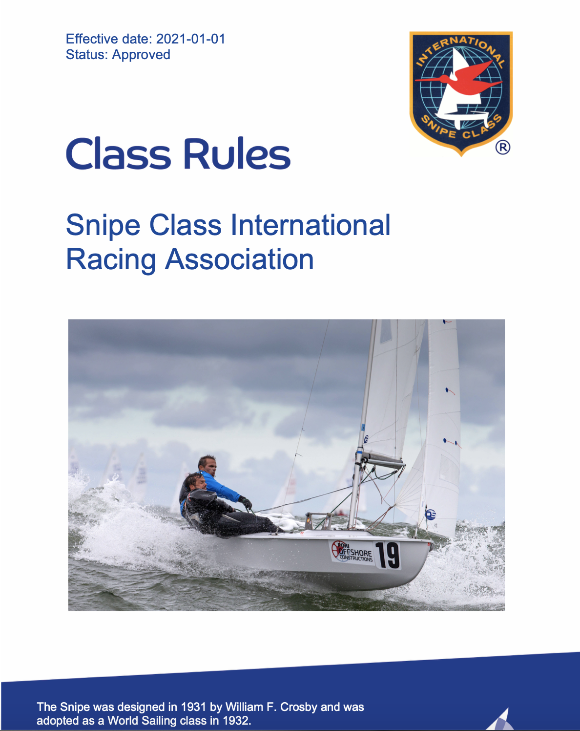 Snipe Class Rules Published on sailing.org Image