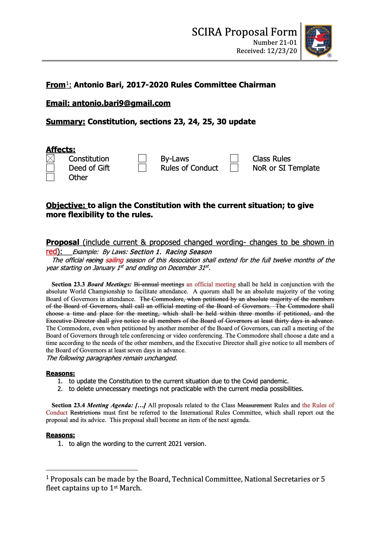 Rule Change Proposal: 21-01 Changes of Constitution Image