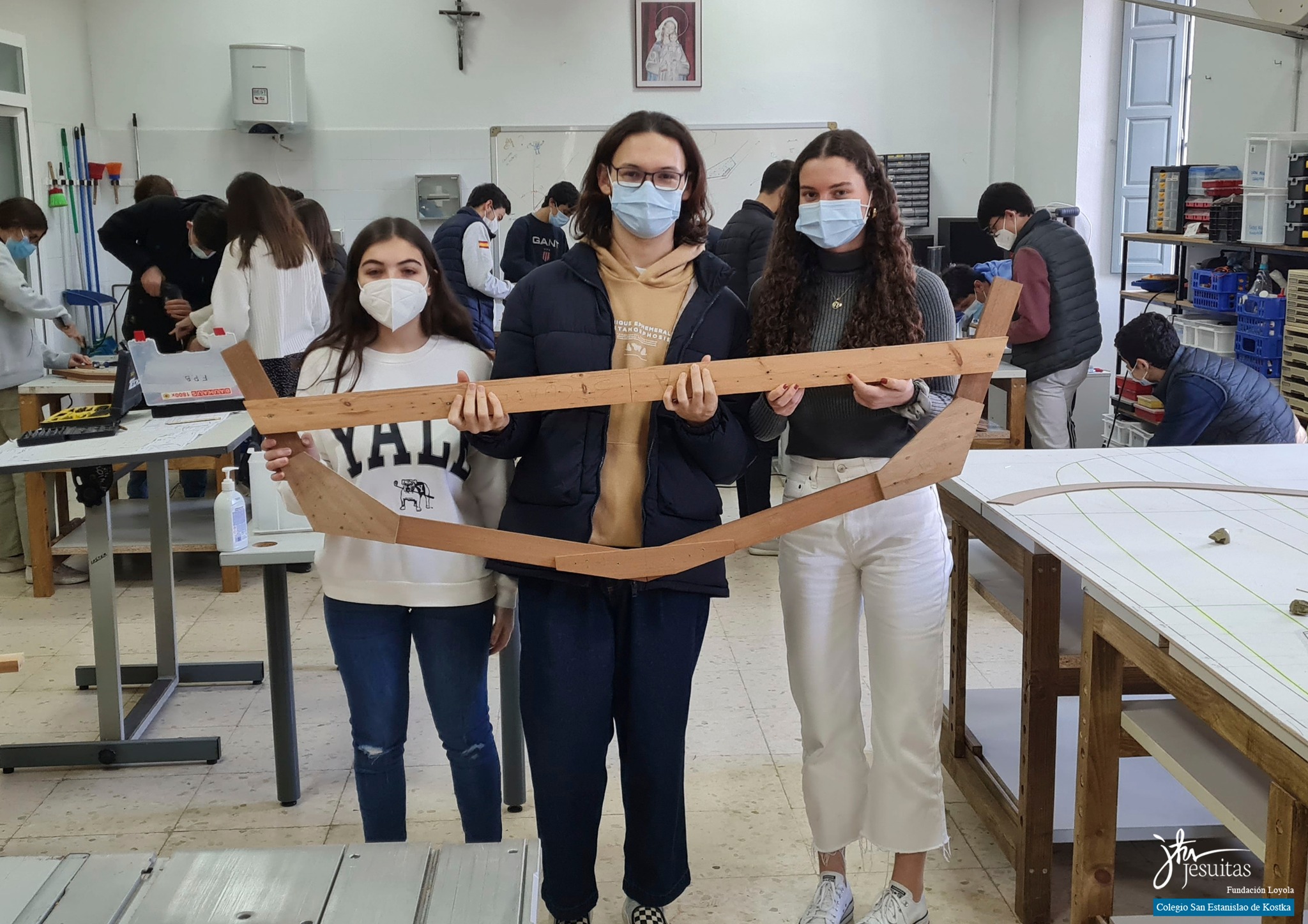 Two Snipes Under Construction in a School in Malaga Image