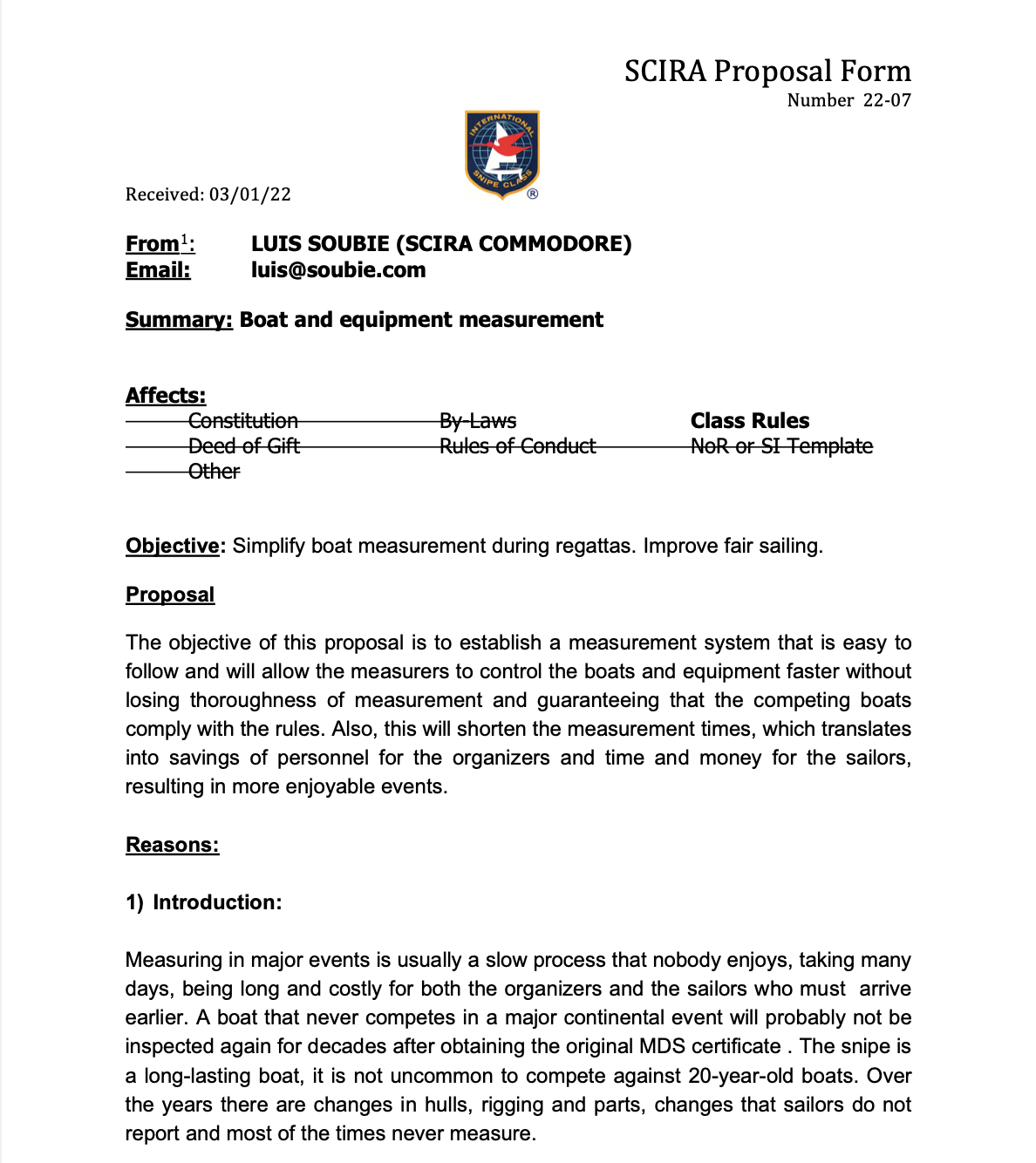 Rule Change Proposal: 22-07 Measurement Image