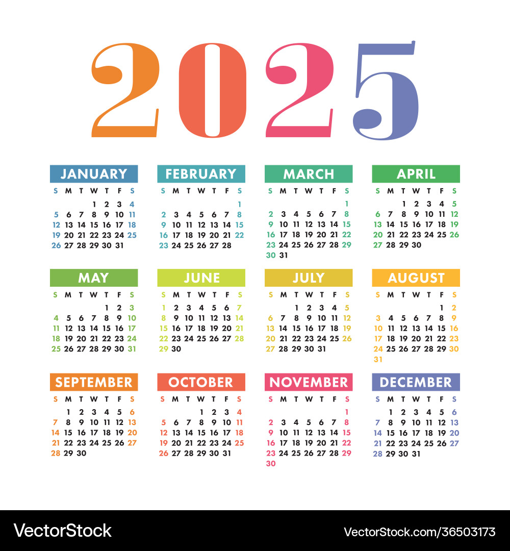 2025 Calendar Dates Image